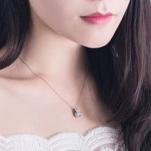 NEW 925 Sterling Silver Diamond Crown Necklace R